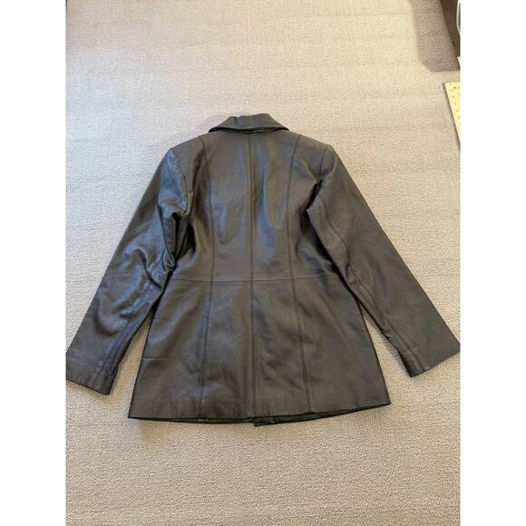 Sonoma Jean Company Small Women's Black Leather Jacket Zipper Closure - Picture 2 of 16